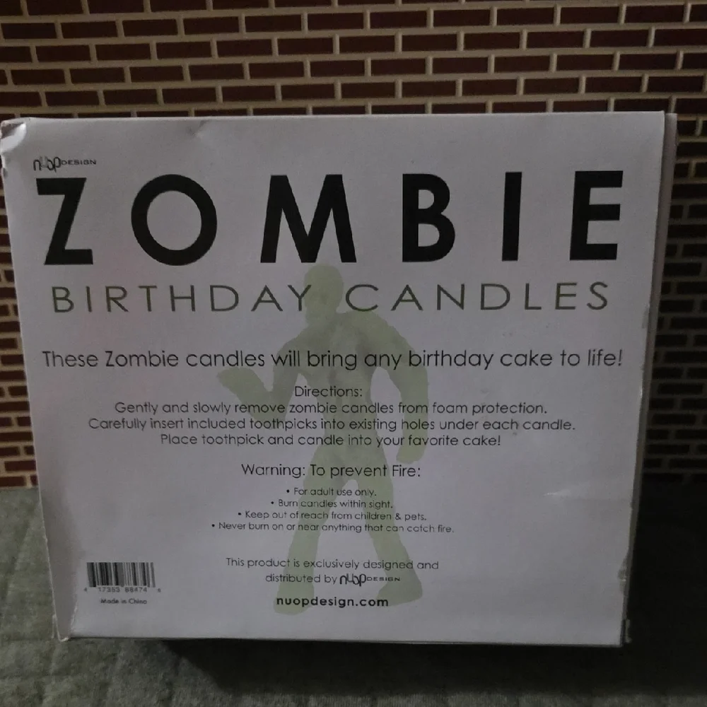 Green Zombie Cake Candles